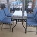 Se vinde set mobilier exterior fier forjat, masa cu blat sticla